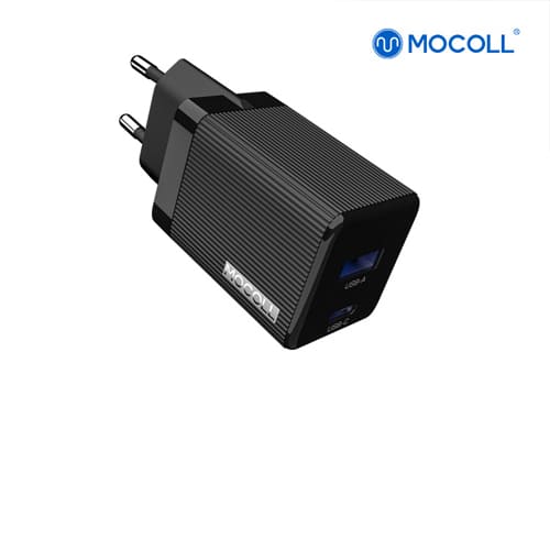 Сетевое зарядное устройство MOCOLL 30W Fast Charge Type-C/Type-A Black