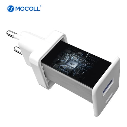 Сетевое зарядное устройство MOCOLL 30W Fast Charge Type-C/Type-A White
