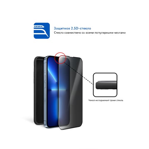 Защитное приватное стекло 2.5D MOCOLL Arrow для iPhone 13 Pro Max
